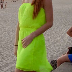 Neon yellow/green Express mesh dress